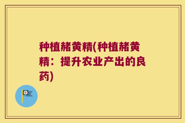 种植赭黄精(种植赭黄精:提升农业产出的良药) 种植赭黄精(种植赭黄精:提升农业产出的良药)