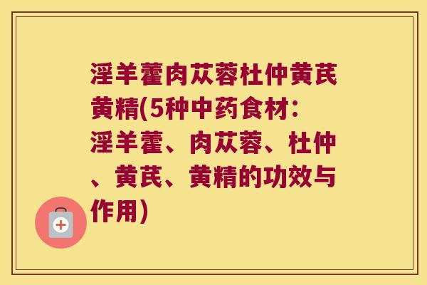 淫羊藿肉苁蓉杜仲黄芪黄精(5种食材：淫羊藿、肉苁蓉、杜仲、黄芪、黄精的功效与作用)