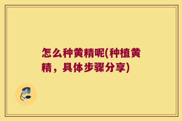 怎么种黄精呢(种植黄精,具体步骤分享) 怎么种黄精呢(种植黄精,具体步骤分享)