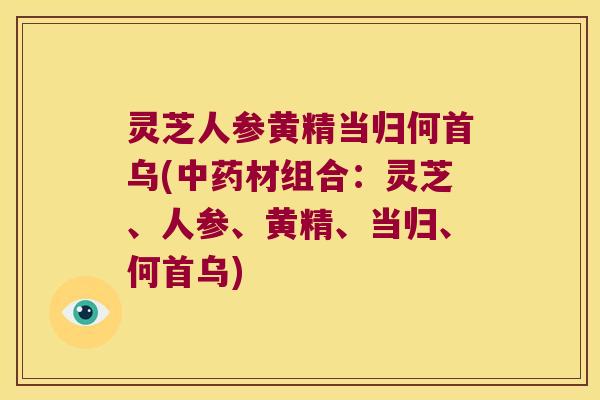 灵芝人参黄精当归何首乌(材组合：灵芝、人参、黄精、当归、何首乌)