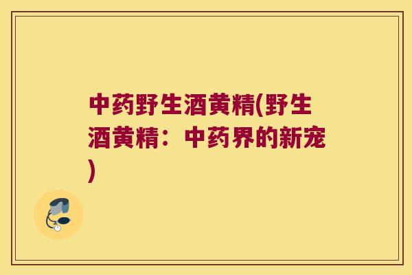 野生酒黄精(野生酒黄精:界的新宠) 野生酒黄精(野生酒黄精:界的新宠)