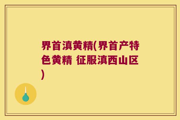 界首滇黄精(界首产特色黄精 征服滇西山区) 界首滇黄精(界首产特色黄精 征服滇西山区)