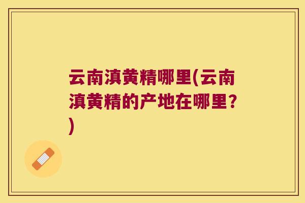 云南滇黄精哪里(云南滇黄精的产地在哪里?) 云南滇黄精哪里(云南滇黄精的产地在哪里?)