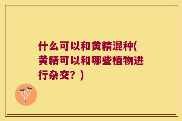 什么可以和黄精混种(黄精可以和哪些植物进行杂交？)