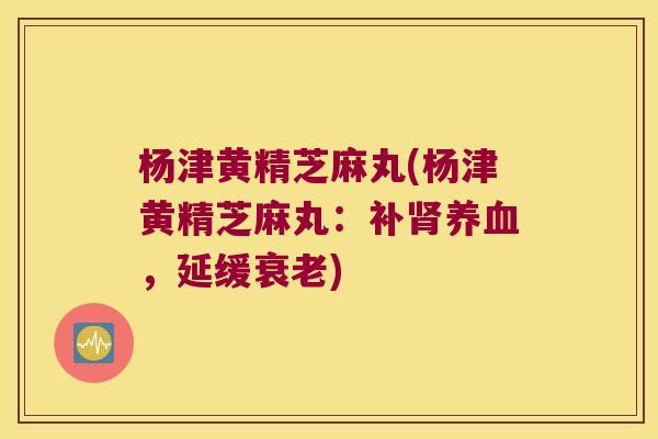 杨津黄精芝麻丸(杨津黄精芝麻丸：补，延缓)