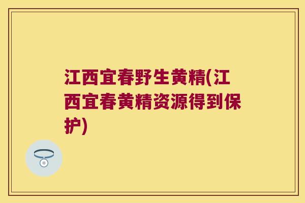 江西宜春野生黄精(江西宜春黄精资源得到保护)