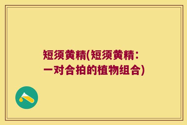 短须黄精(短须黄精:一对合拍的植物组合) 短须黄精(短须黄精:一对合拍的植物组合)