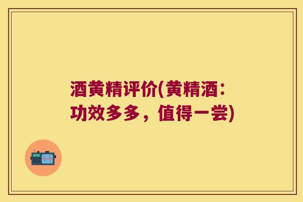 酒黄精评价(黄精酒：功效多多，值得一尝)