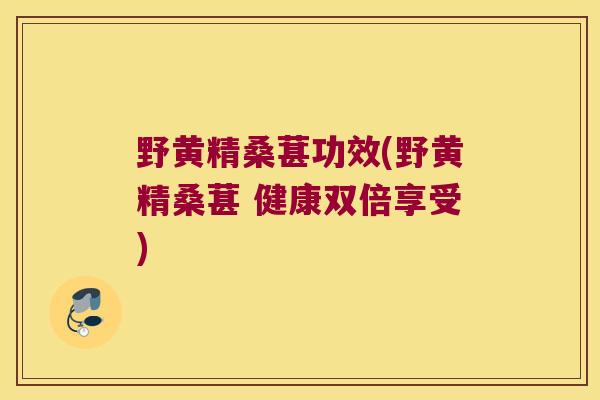 野黄精桑葚功效(野黄精桑葚 健康双倍享受)