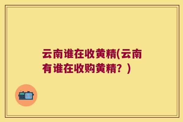 云南谁在收黄精(云南有谁在收购黄精？)