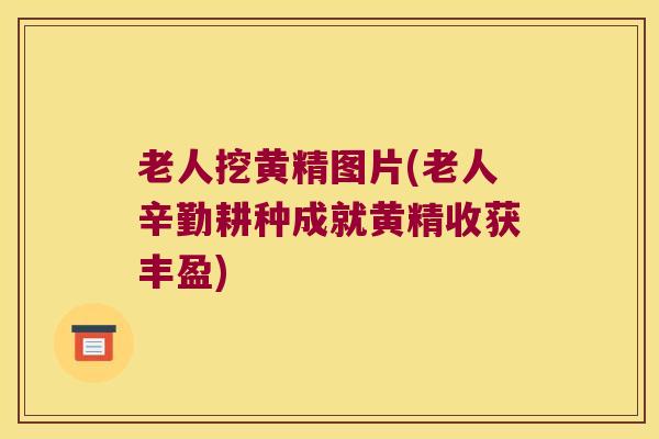老人挖黄精图片(老人辛勤耕种成就黄精收获丰盈)