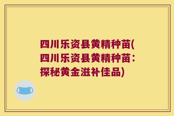 四川乐资县黄精种苗(四川乐资县黄精种苗：探秘黄金滋补佳品)