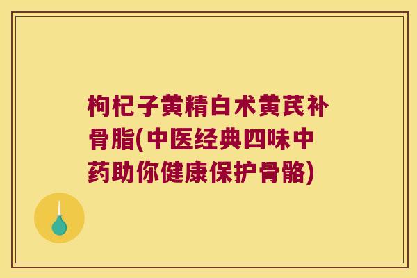 枸杞子黄精白术黄芪补骨脂(中医经典四味助你健康保护骨骼)