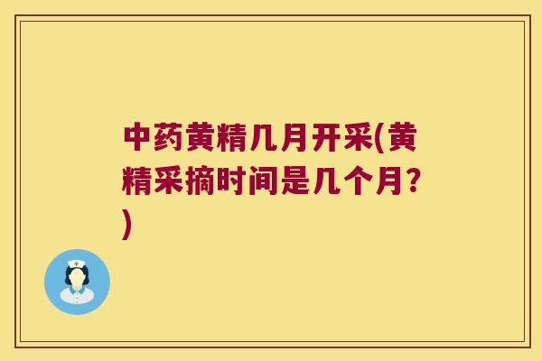 黄精几月开采(黄精采摘时间是几个月？)