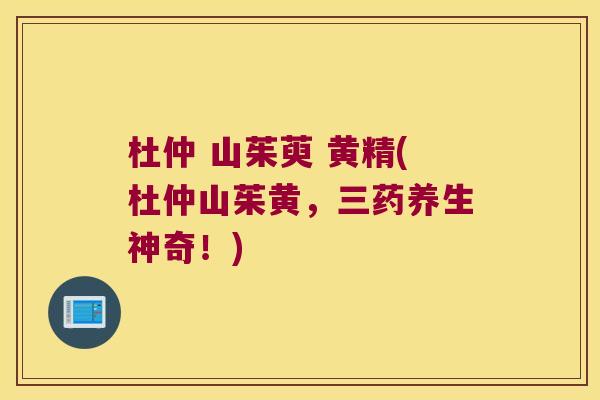 杜仲 山茱萸 黄精(杜仲山茱黄，三药养生神奇！)
