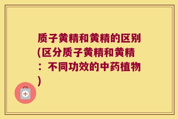 质子黄精和黄精的区别(区分质子黄精和黄精：不同功效的植物)