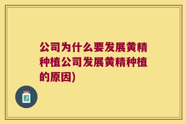 公司为什么要发展黄精种植公司发展黄精种植的原因)