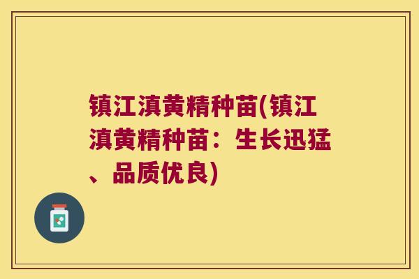 镇江滇黄精种苗(镇江滇黄精种苗:生长迅猛、品质优良) 镇江滇黄精种苗(镇江滇黄精种苗:生长迅猛、品质优良)