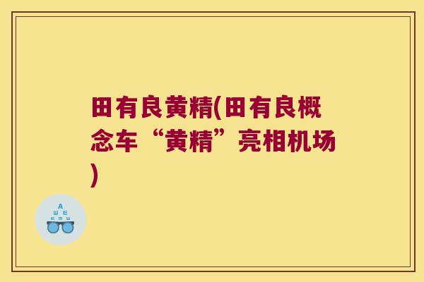 田有良黄精(田有良概念车“黄精”亮相机场) 田有良黄精(田有良概念车“黄精”亮相机场)