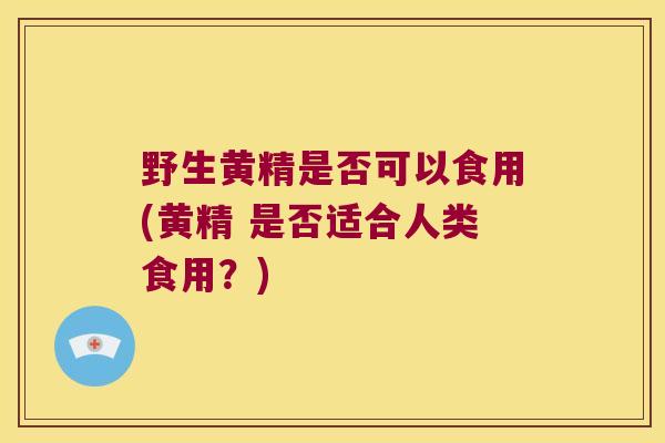 野生黄精是否可以食用(黄精 是否适合人类食用？)