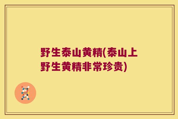 野生泰山黄精(泰山上野生黄精非常珍贵) 野生泰山黄精(泰山上野生黄精非常珍贵)