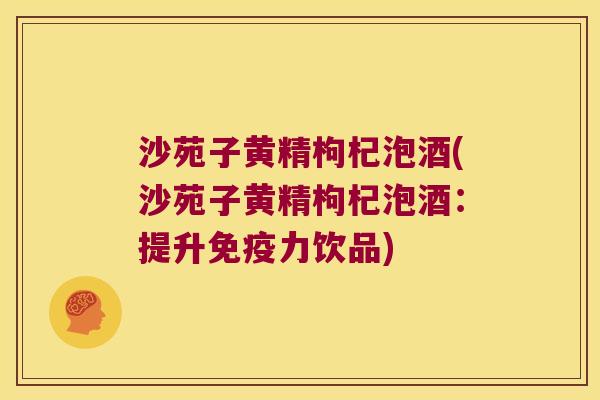 沙苑子黄精枸杞泡酒(沙苑子黄精枸杞泡酒：提升力饮品)