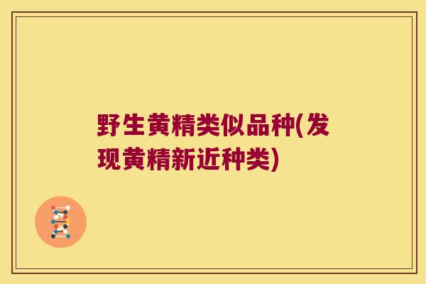 野生黄精类似品种(发现黄精新近种类)