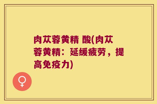 肉苁蓉黄精 酸(肉苁蓉黄精:延缓疲劳,提高力) 肉苁蓉黄精 酸(肉苁蓉黄精:延缓疲劳,提高力)