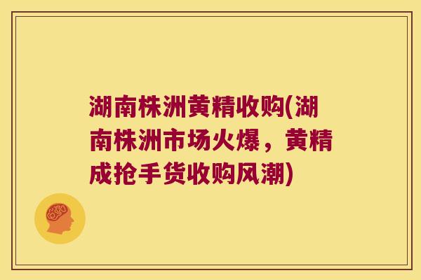湖南株洲黄精收购(湖南株洲市场火爆,黄精成抢手货收购风潮) 湖南株洲黄精收购(湖南株洲市场火爆,黄精成抢手货收购风潮)