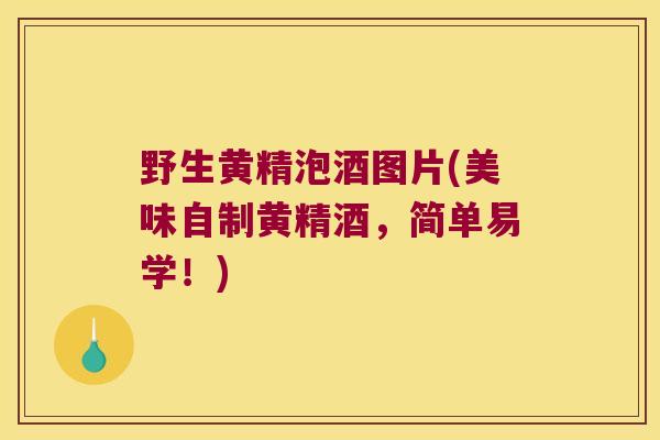 野生黄精泡酒图片(美味自制黄精酒，简单易学！)