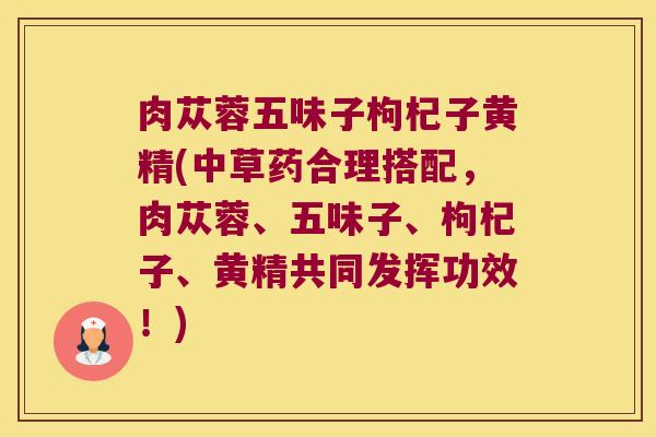 肉苁蓉五味子枸杞子黄精(中草药合理搭配,肉苁蓉、五味子、枸杞子、黄精共同发挥功效!) 肉苁蓉五味子枸杞子黄精(中草药合理搭配,肉苁蓉、五味子、枸杞子、黄精共同发挥功效!)
