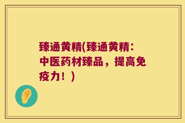 臻通黄精(臻通黄精：中医药材臻品，提高力！)