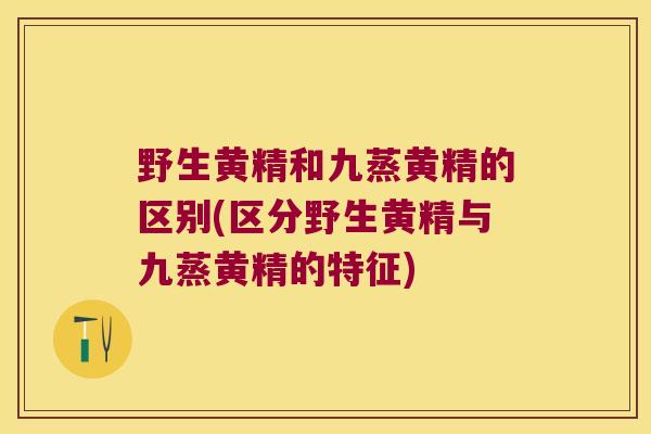 野生黄精和九蒸黄精的区别(区分野生黄精与九蒸黄精的特征)