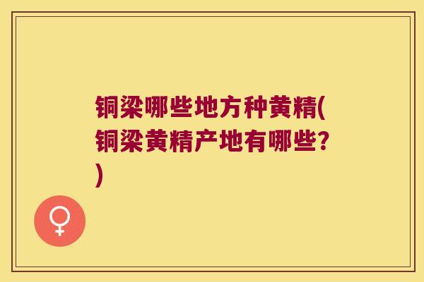 铜梁哪些地方种黄精(铜梁黄精产地有哪些？)