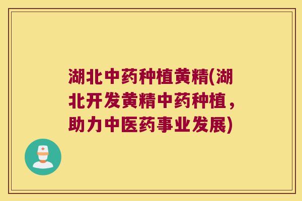 湖北种植黄精(湖北开发黄精种植，助力中医药事业发展)