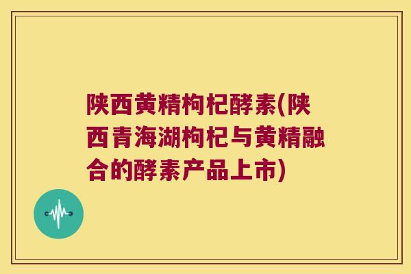 陕西黄精枸杞酵素(陕西青海湖枸杞与黄精融合的酵素产品上市)