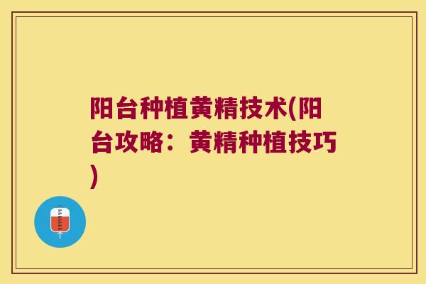 阳台种植黄精技术(阳台攻略:黄精种植技巧) 阳台种植黄精技术(阳台攻略:黄精种植技巧)