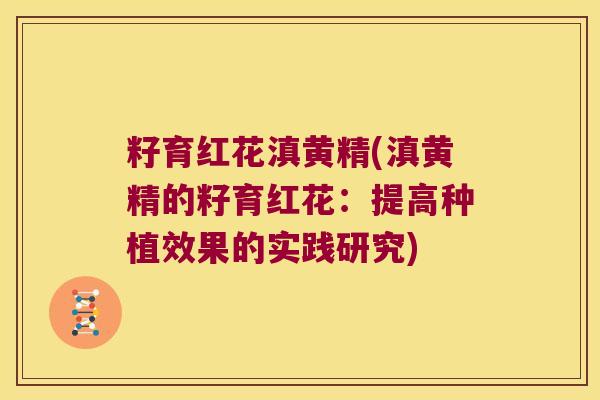 籽育红花滇黄精(滇黄精的籽育红花：提高种植效果的实践研究)