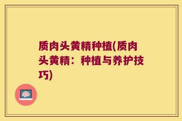 质肉头黄精种植(质肉头黄精:种植与养护技巧) 质肉头黄精种植(质肉头黄精:种植与养护技巧)