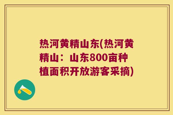 热河黄精山东(热河黄精山:山东800亩种植面积开放游客采摘) 热河黄精山东(热河黄精山:山东800亩种植面积开放游客采摘)
