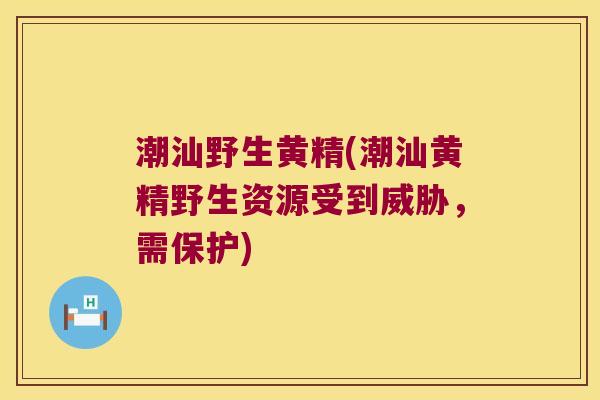 潮汕野生黄精(潮汕黄精野生资源受到威胁，需保护)