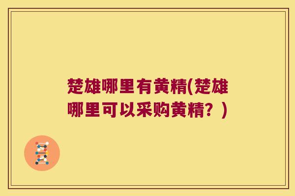 楚雄哪里有黄精(楚雄哪里可以采购黄精？)
