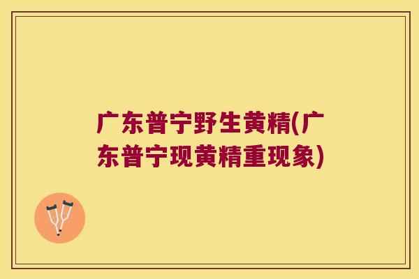 广东普宁野生黄精(广东普宁现黄精重现象)