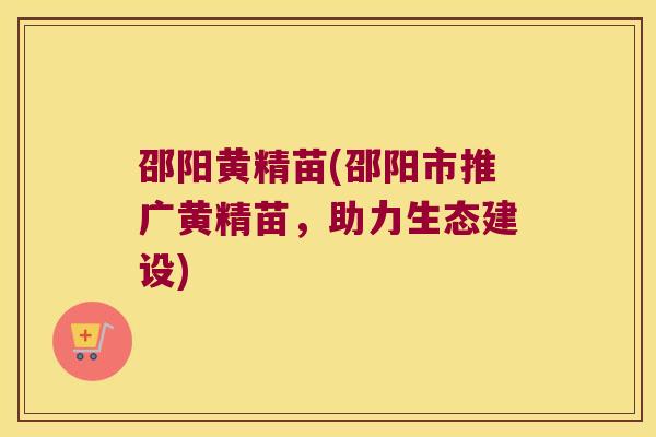 邵阳黄精苗(邵阳市推广黄精苗，助力生态建设)
