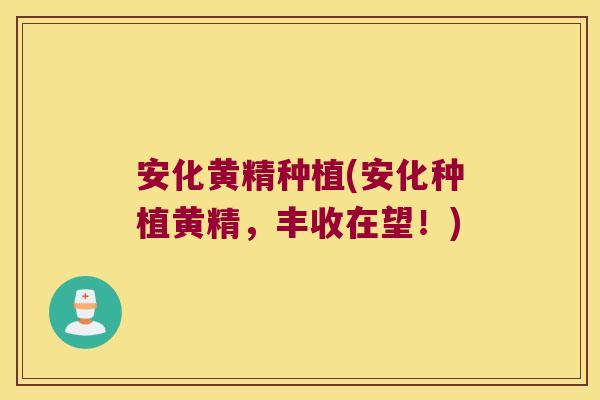 安化黄精种植(安化种植黄精，丰收在望！)