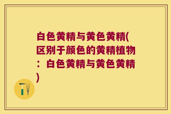 白色黄精与黄色黄精(区别于颜色的黄精植物：白色黄精与黄色黄精)