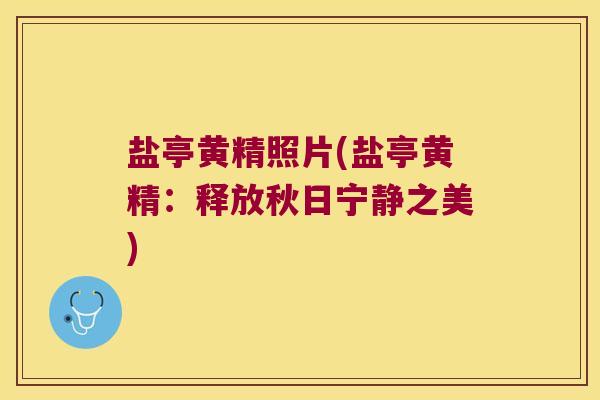 盐亭黄精照片(盐亭黄精：释放秋日宁静之美)