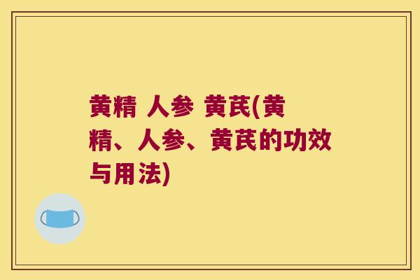黄精 人参 黄芪(黄精、人参、黄芪的功效与用法)