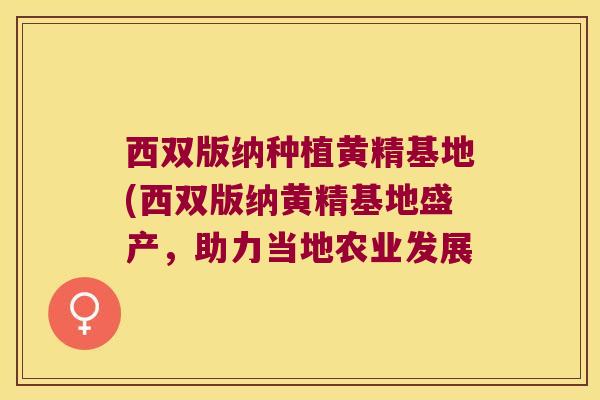 西双版纳种植黄精基地(西双版纳黄精基地盛产,助力当地农业发展 西双版纳种植黄精基地(西双版纳黄精基地盛产,助力当地农业发展