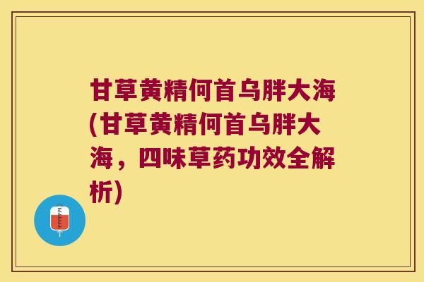 甘草黄精何首乌胖大海(甘草黄精何首乌胖大海,四味草药功效全解析) 甘草黄精何首乌胖大海(甘草黄精何首乌胖大海,四味草药功效全解析)